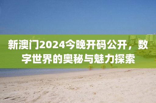 新澳门2024今晚开码公开，数字世界的奥秘与魅力探索