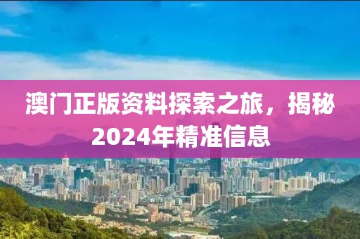 2024澳门精准正版资料