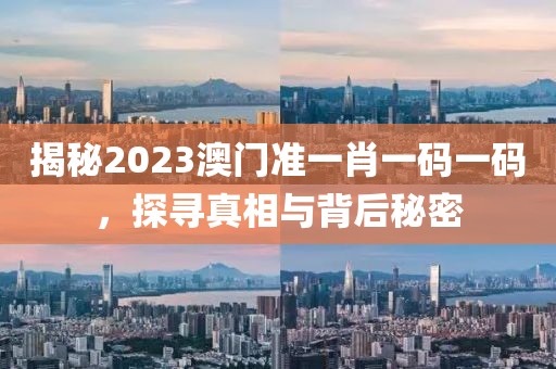 揭秘2023澳门准一肖一码一码，探寻真相与背后秘密