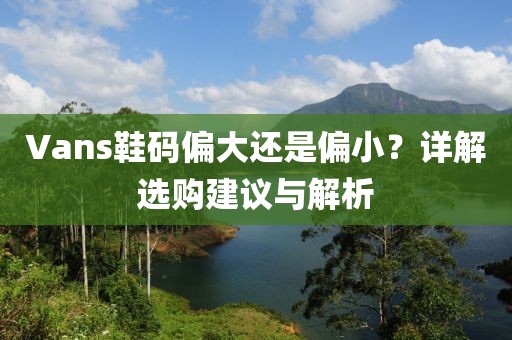 Vans鞋码偏大还是偏小？详解选购建议与解析