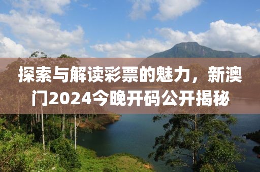 探索与解读彩票的魅力，新澳门2024今晚开码公开揭秘