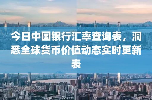 今日中国银行汇率查询表，洞悉全球货币价值动态实时更新表