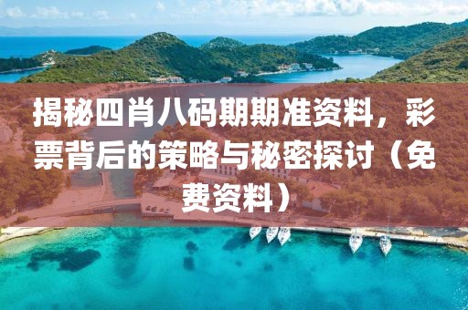 揭秘四肖八码期期准资料，彩票背后的策略与秘密探讨（免费资料）