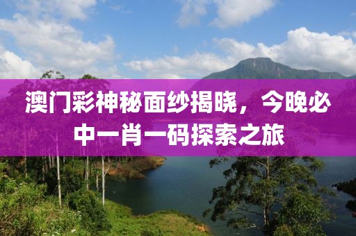 澳门彩神秘面纱揭晓，今晚必中一肖一码探索之旅